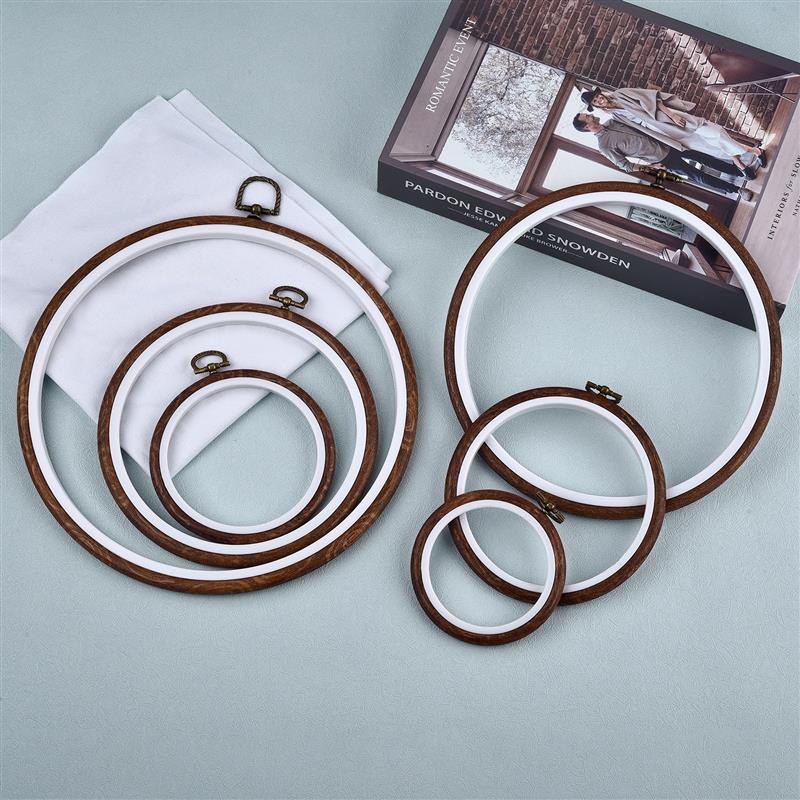 Wood Ring Blank - Conjunto de aros de bordado de