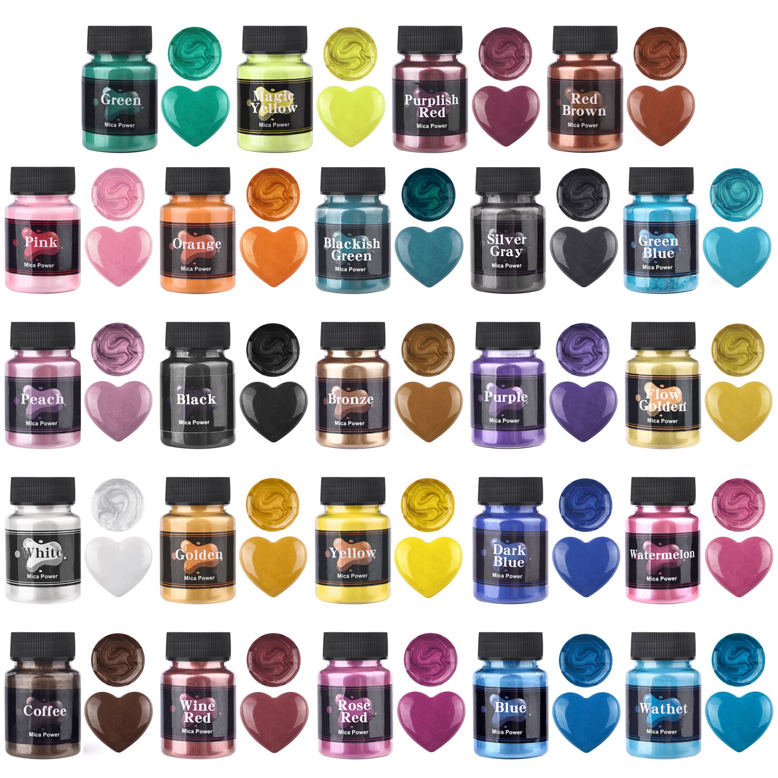 Resin Pigment Set - 50ml 24 colores resina perla polvo