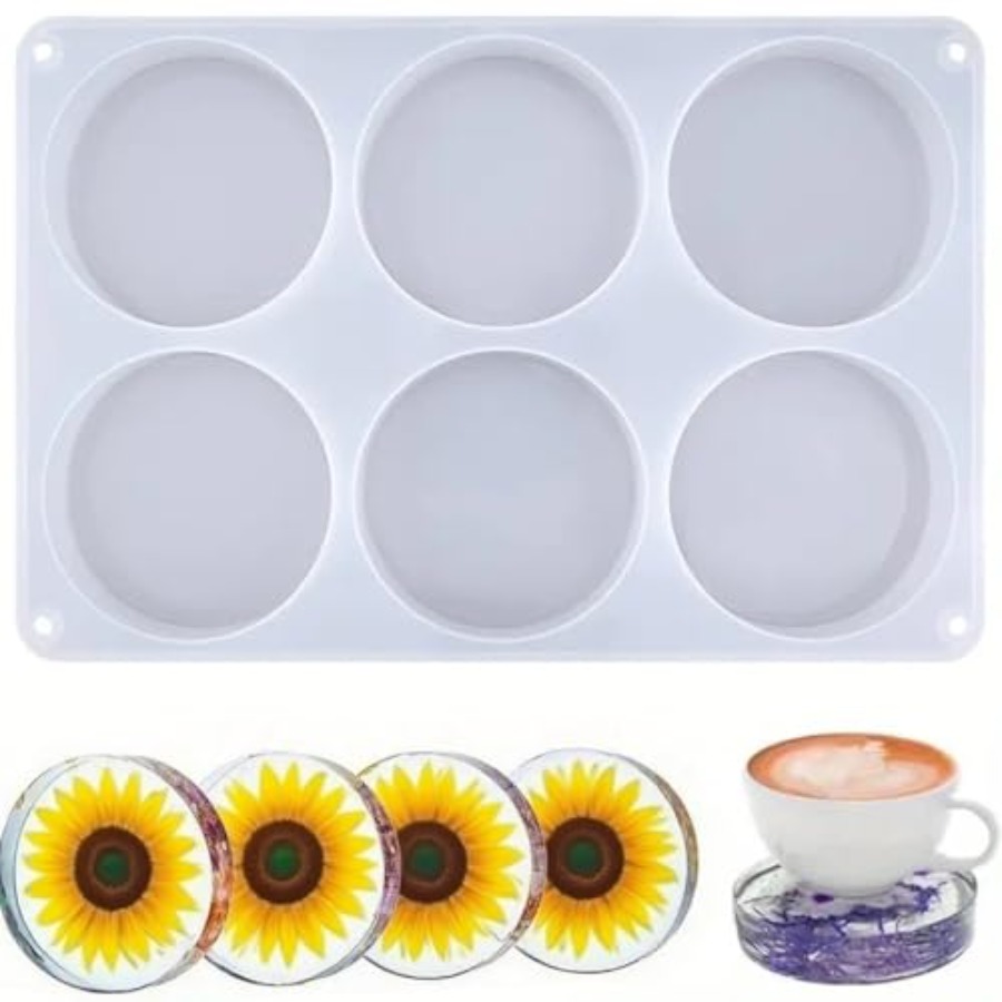 Coaster Mold Round - Moldes de silicona redondos profundos de