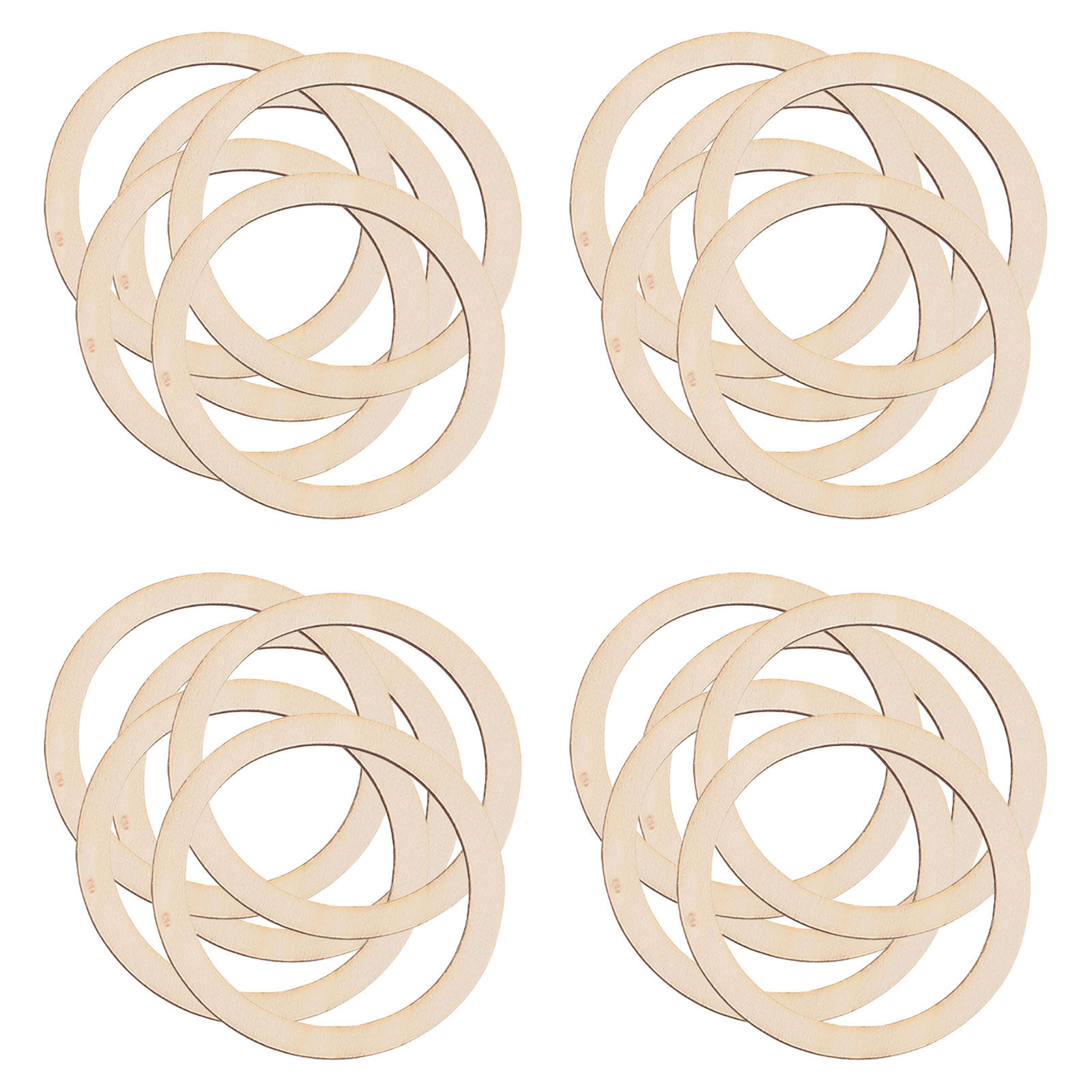 Wood Ring Blank - 50 Piezas de Círculos de Madera