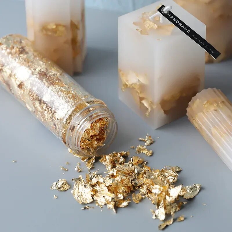Gold Foil Flakes - Escamas de papel de aluminio metálico,