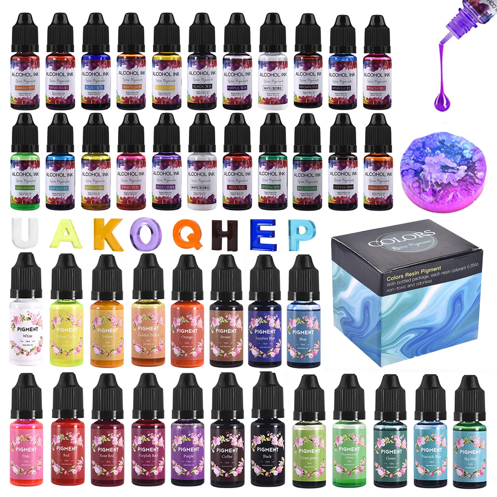 Resin Dye Alcohol - 1 Juego de Kit de pigmento