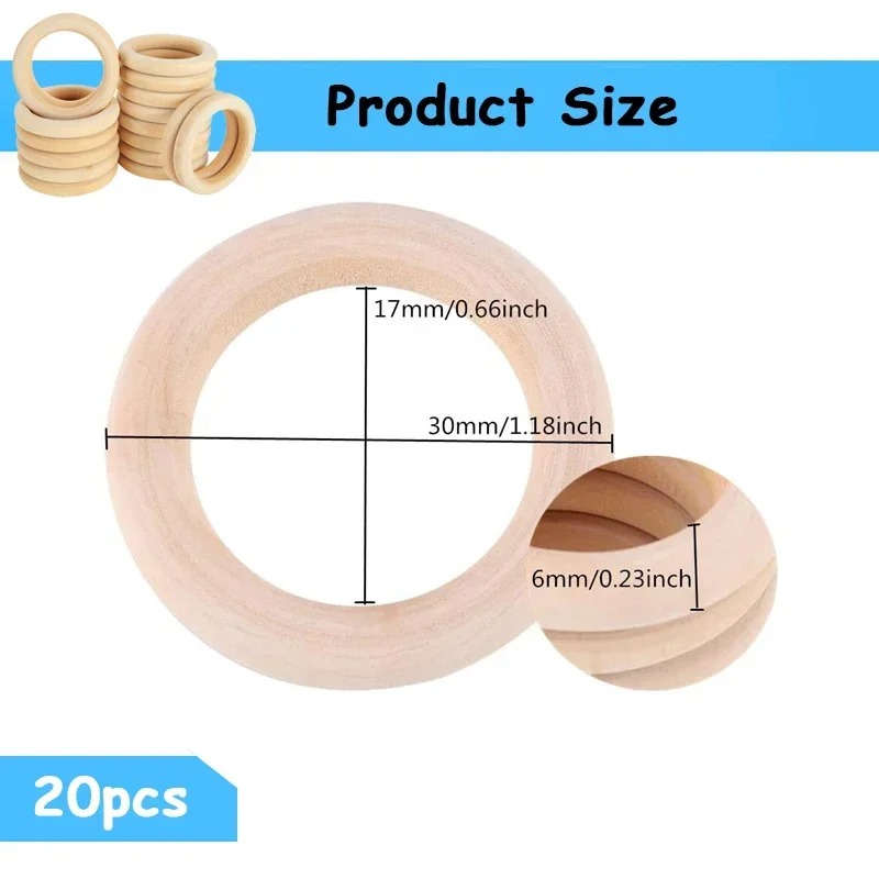 20 Piezas de Anillos de Madera - Wood Ring Blank reseña y precio