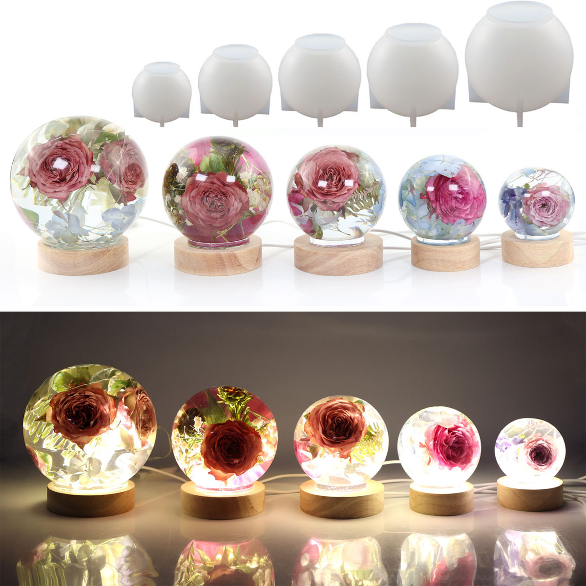 Molde de silicona con bola esf - Resin Craft Ideas reseña y precio