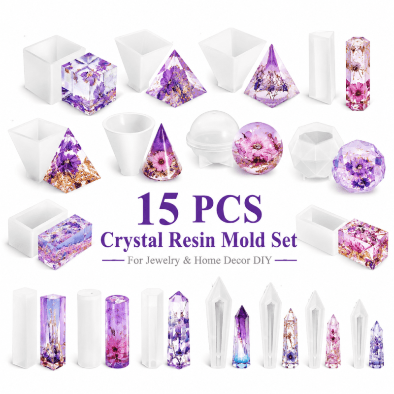 Juego de 15 moldes de silicona - Resin Jewelry Kit reseña y precio