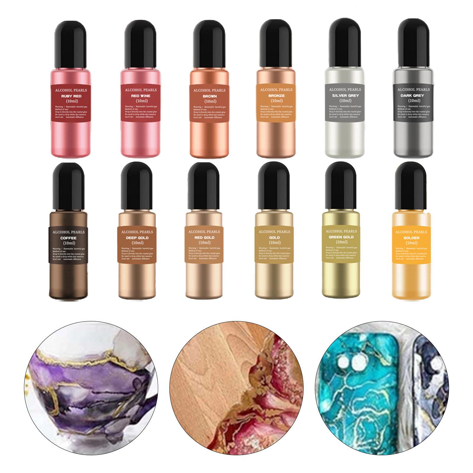 12 Botellas de Tintas Metálica - Resin Dye Alcohol reseña y precio