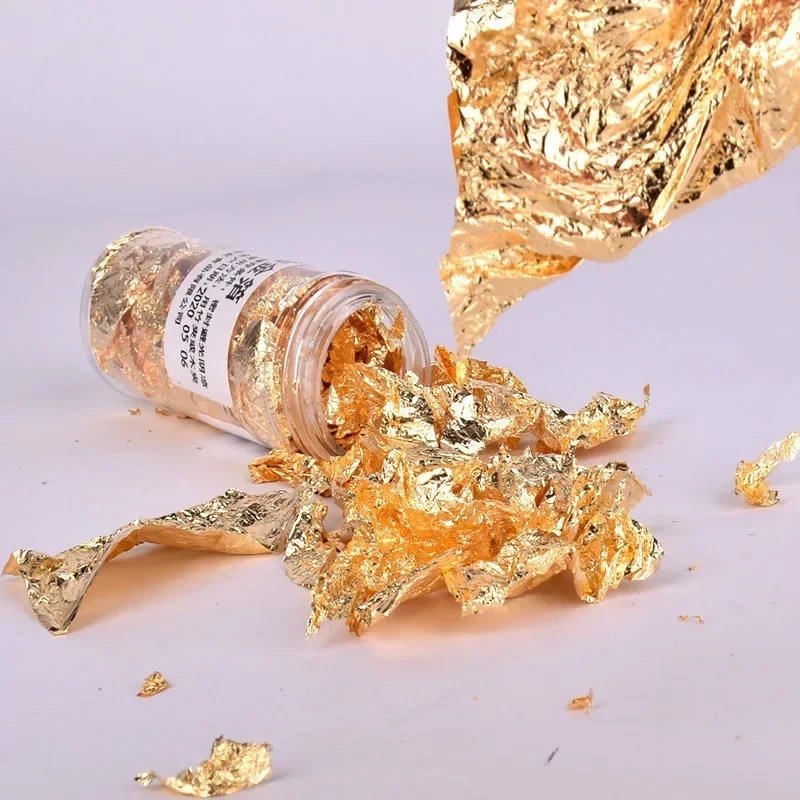 Escamas de papel de aluminio m - Gold Foil Flakes reseña y precio