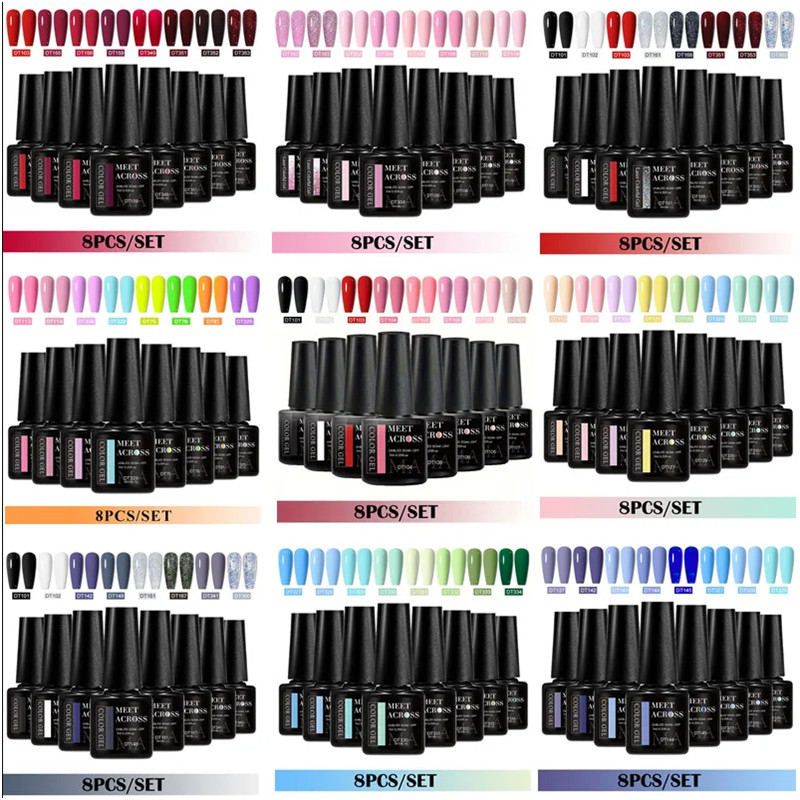 Set de 8 Esmaltes de Uñas en G - Resin Glitter Pack reseña y precio