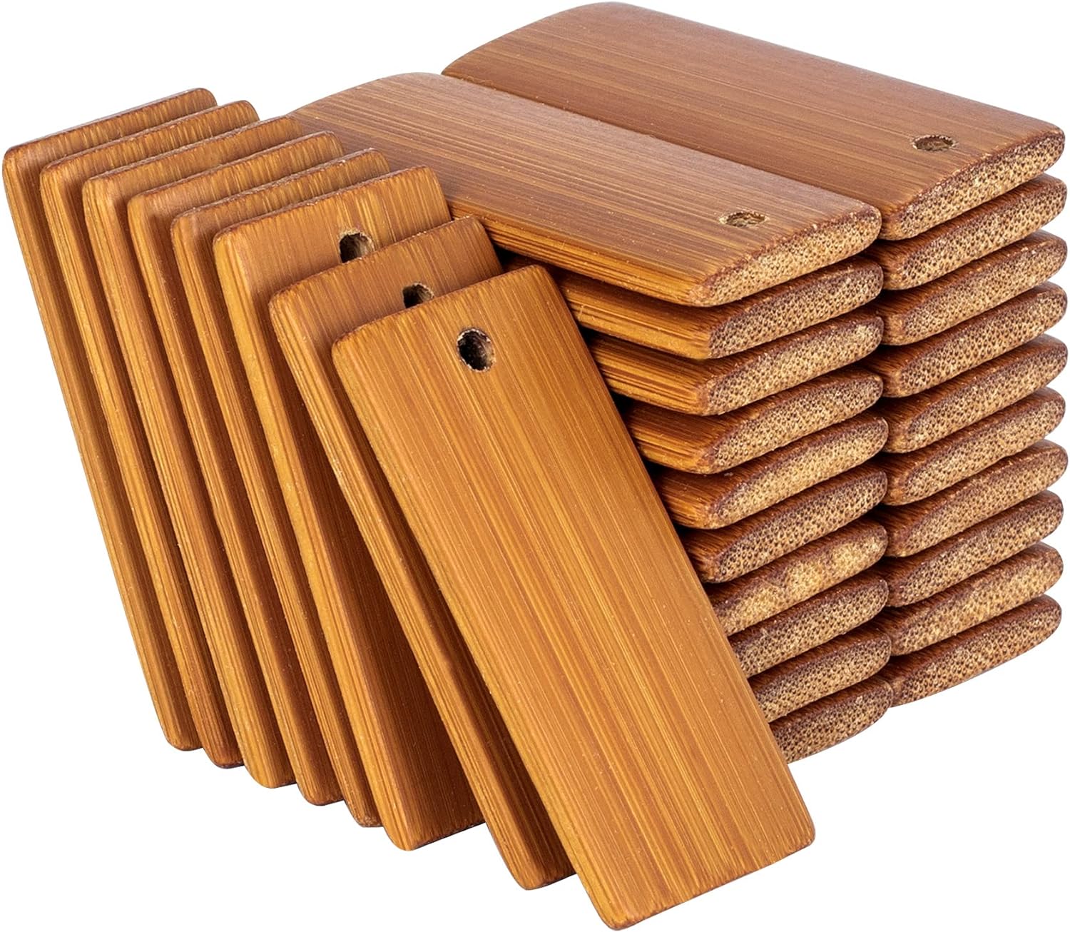 50 Uds. De etiquetas de bambú  - Wood Ring Blank reseña y precio