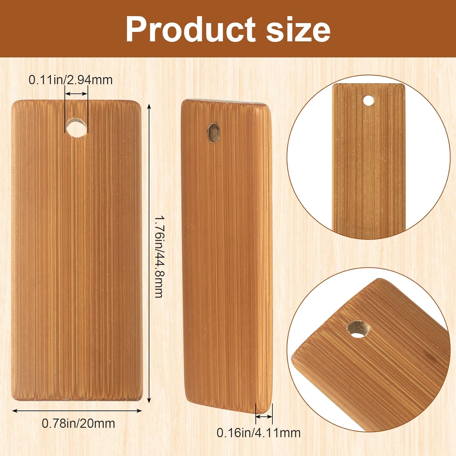 50 Uds. De etiquetas de bambú  - Wood Ring Blank reseña y precio