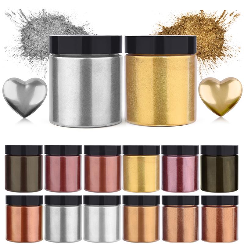 50g brillo metálico oro plata  - Resin Pigment Set reseña y precio