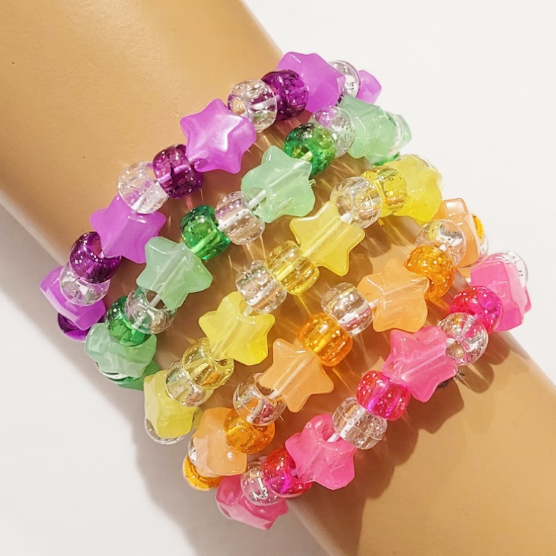 Juego de 5 pulseras kandi con  - Resin Glitter Pack reseña y precio