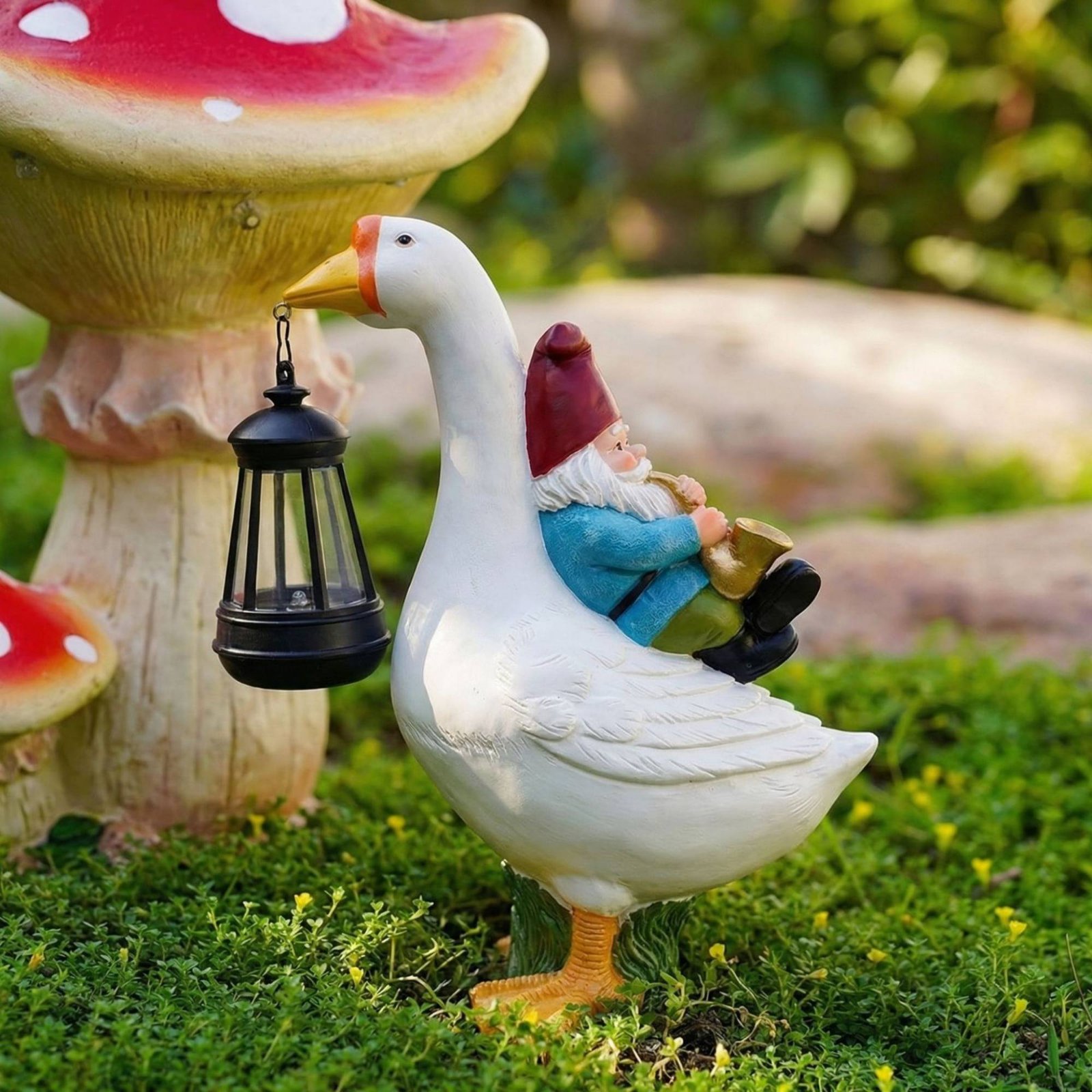 Estatua de Gnomo Montado en un - Resin Crafts reseña y precio