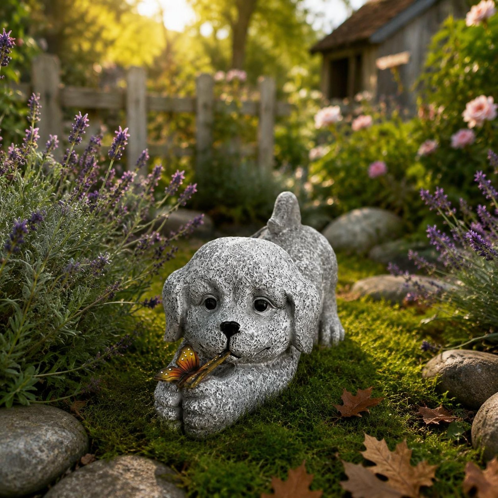 Estatua de perro solar, artesa - Resin Crafts reseña y precio