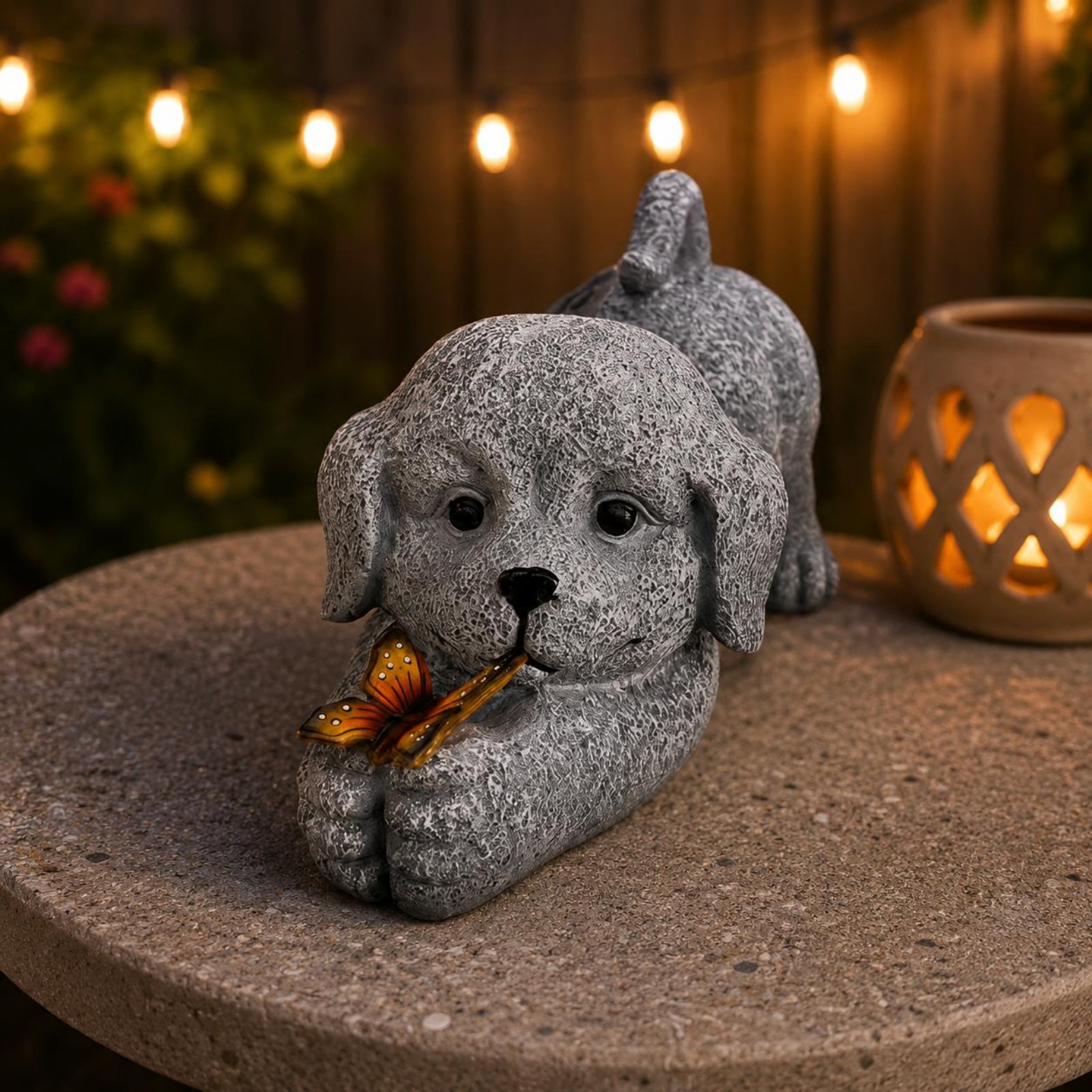 Estatua de perro solar, artesa - Resin Crafts reseña y precio